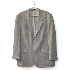 Vintage Orvis men's beige & brown check pattern sport jacket size approx 44L